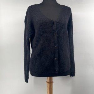 Aritzia Wilfred alpaca blend knit cardigan shiny buttons soft light weight